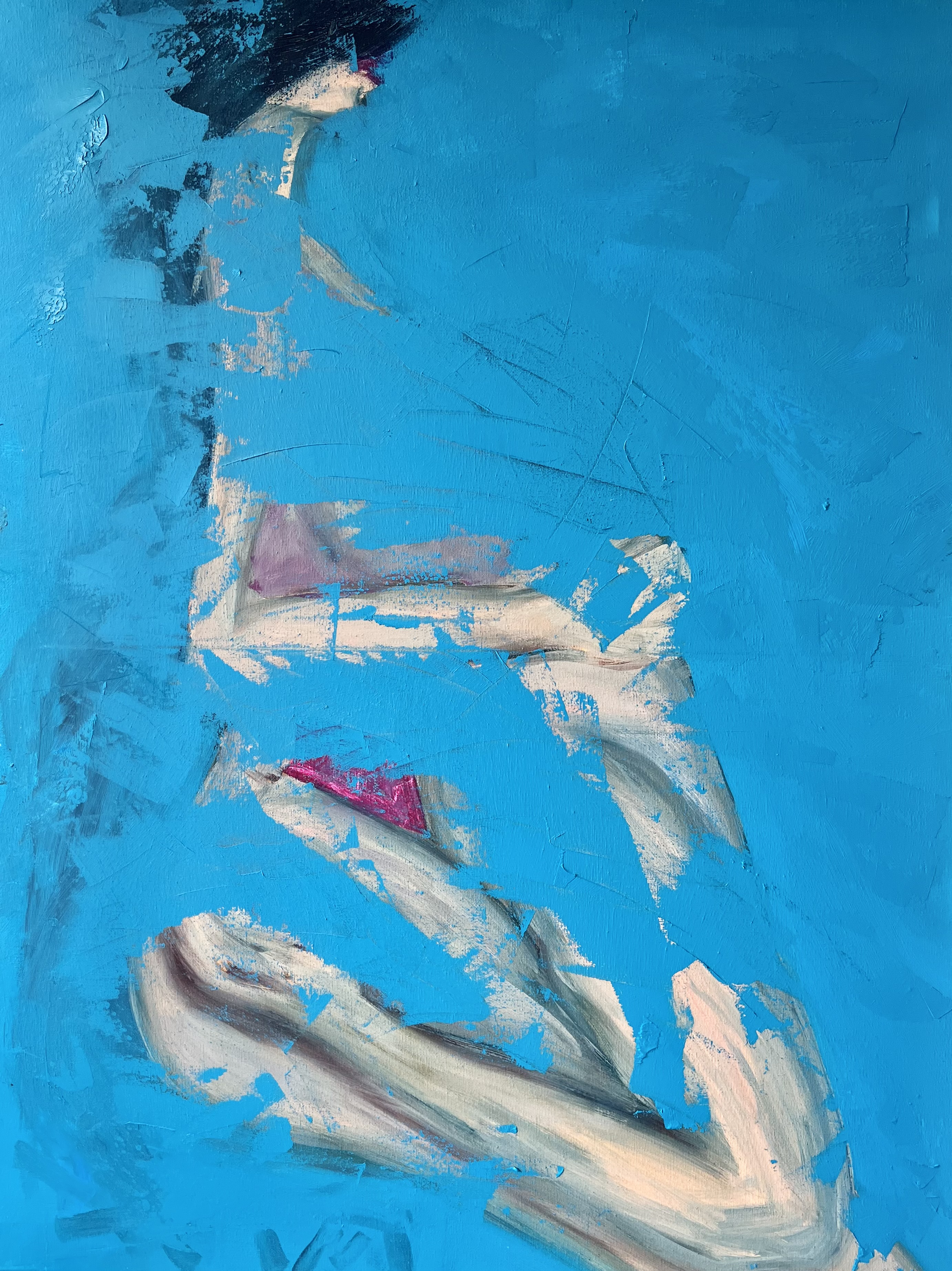 SOUL 6661 - abstract blue composition with magenta accents